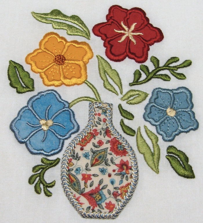 Applique Decorated Vases  [4x4] #  10567