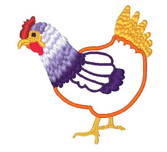 Applique Eccentric Hens [4x4] #  10568