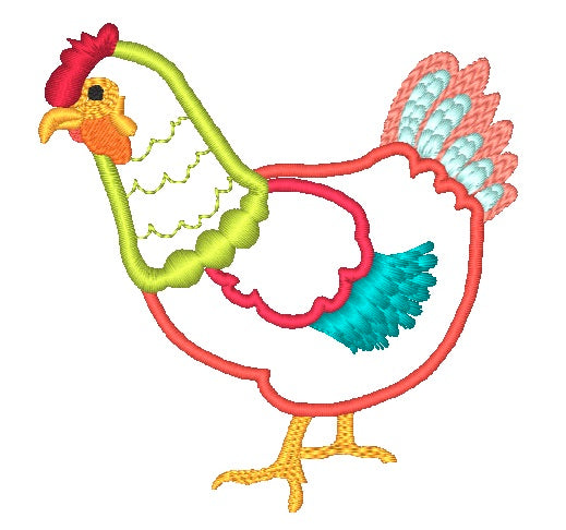 Applique Eccentric Hens [4x4] #  10568