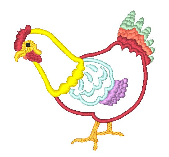Applique Eccentric Hens [4x4] #  10568