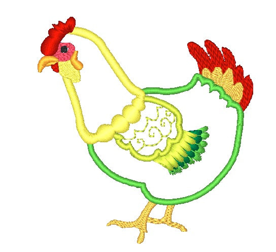 Applique Eccentric Hens [4x4] #  10568