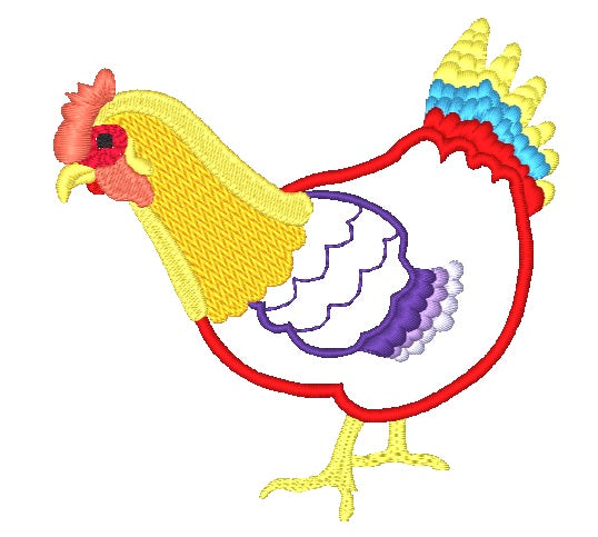 Applique Eccentric Hens [4x4] #  10568
