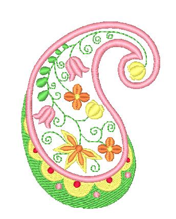 Applique Floral Paisely  [4x4] #  10569