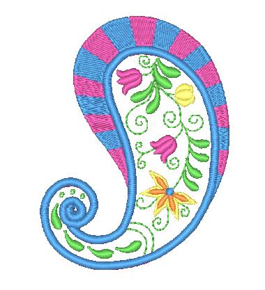 Applique Floral Paisely  [4x4] #  10569