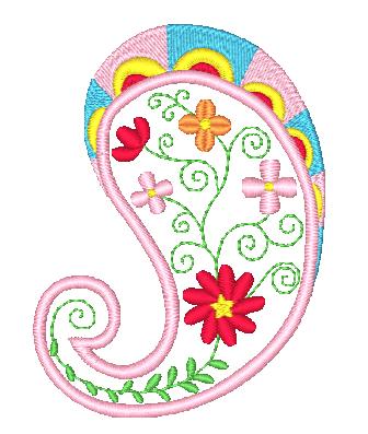 Applique Floral Paisely  [4x4] #  10569