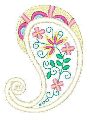 Applique Floral Paisely  [4x4] #  10569
