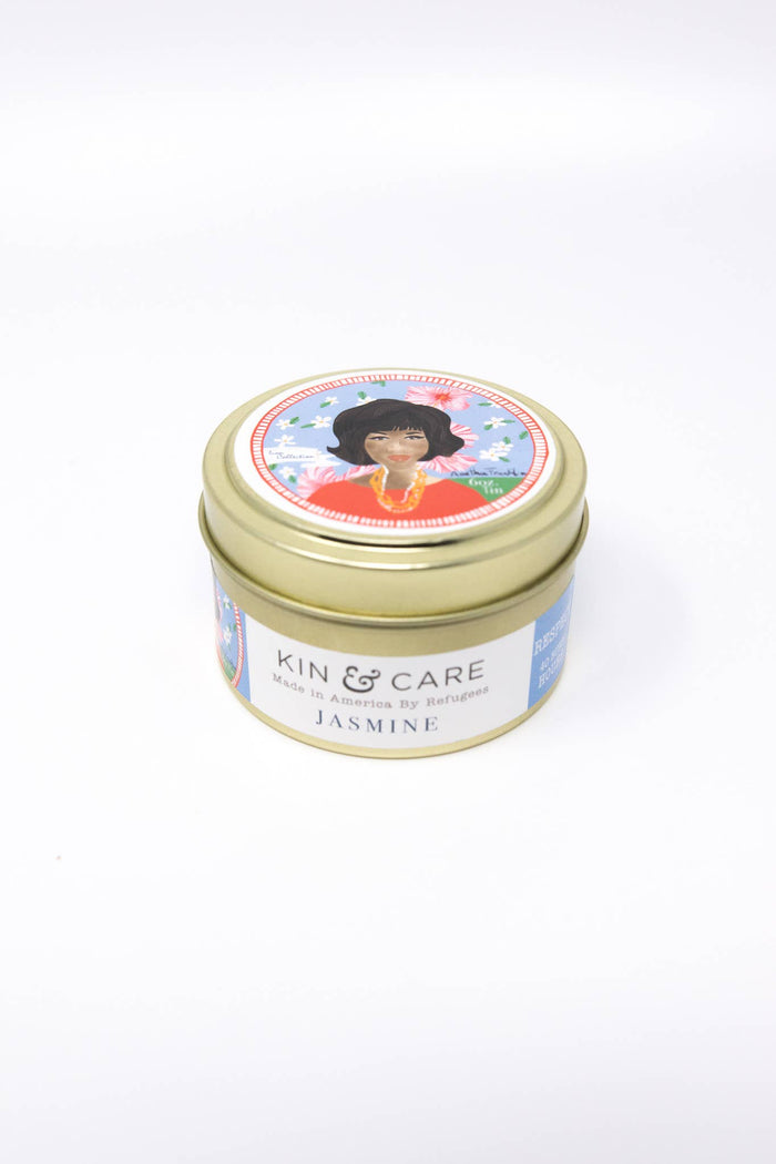 Aretha Franklin-RESPECT/Jasmine Icon Collection Tin Candle -- Kin & Care
