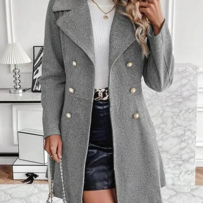 Aria | Women's A-Line Coat Dress – Sleeveless Midi Coat Elegant Style