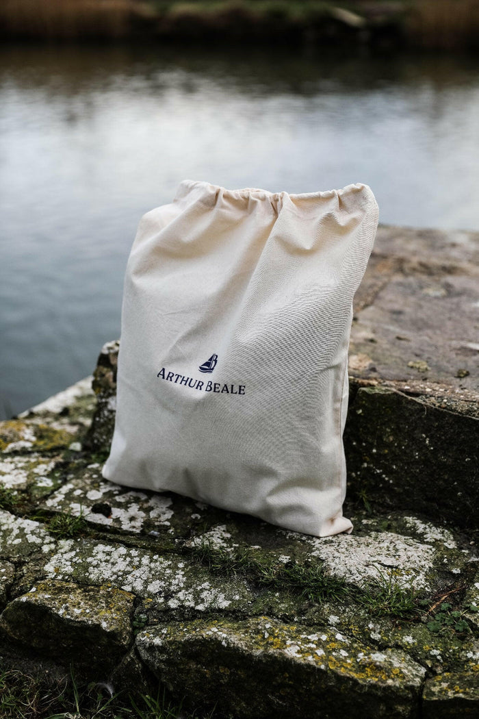 ONE FREE 100% recycled cotton bag with each Arthur Beale pullover purchase.