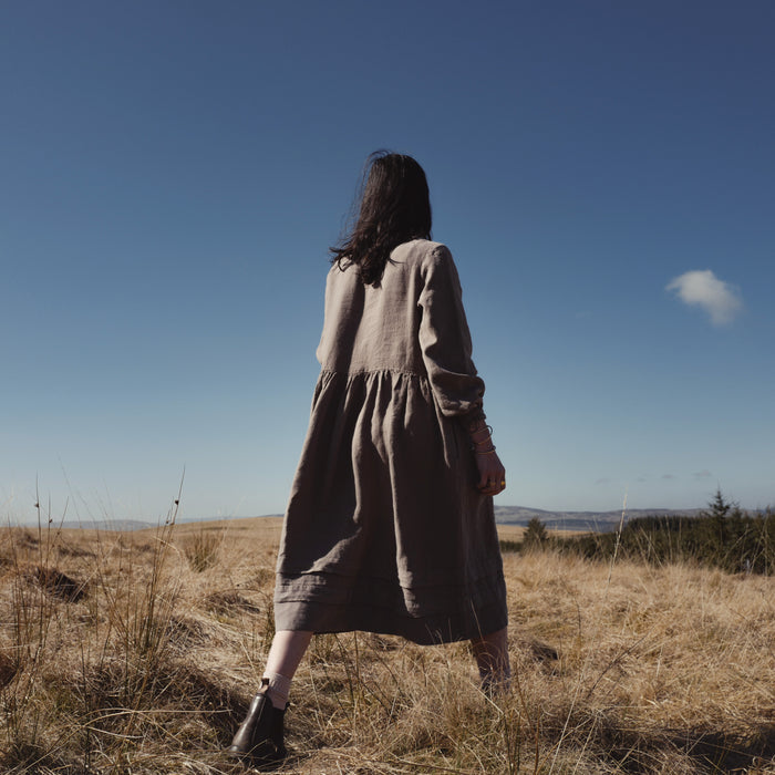 Ash Women's Dress - Linen - Timber