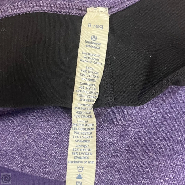 Athletic Pants By Lululemon In Black & Purple, Size: 8