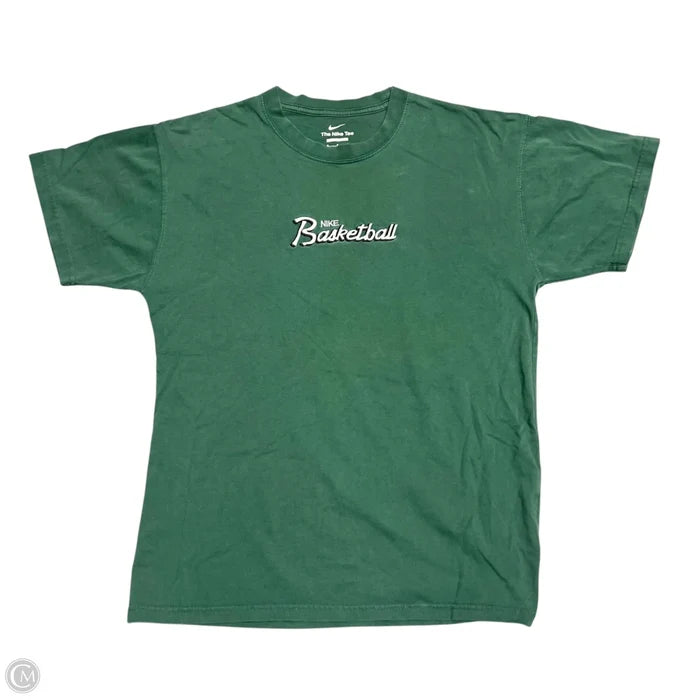 Athletic Top Short Sleeve By Nike In Green, Size: M