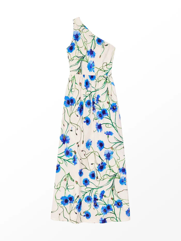Aubrey Clematis Print One Shoulder Dress