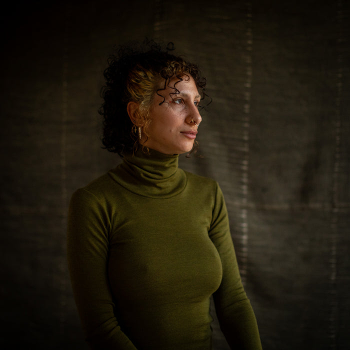 Auk Women's Top - Merino Wool & Silk - Seaweed