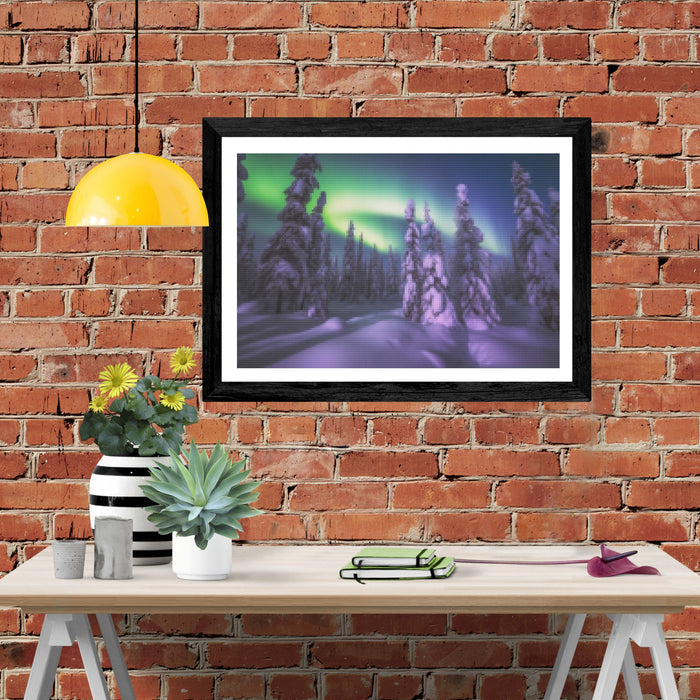 Aurora Borealis Ice Forest