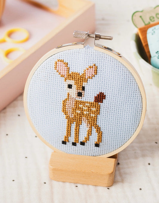 Baby Fawn Deer Beginner's Cross Stitch Kit, Cotton Clara