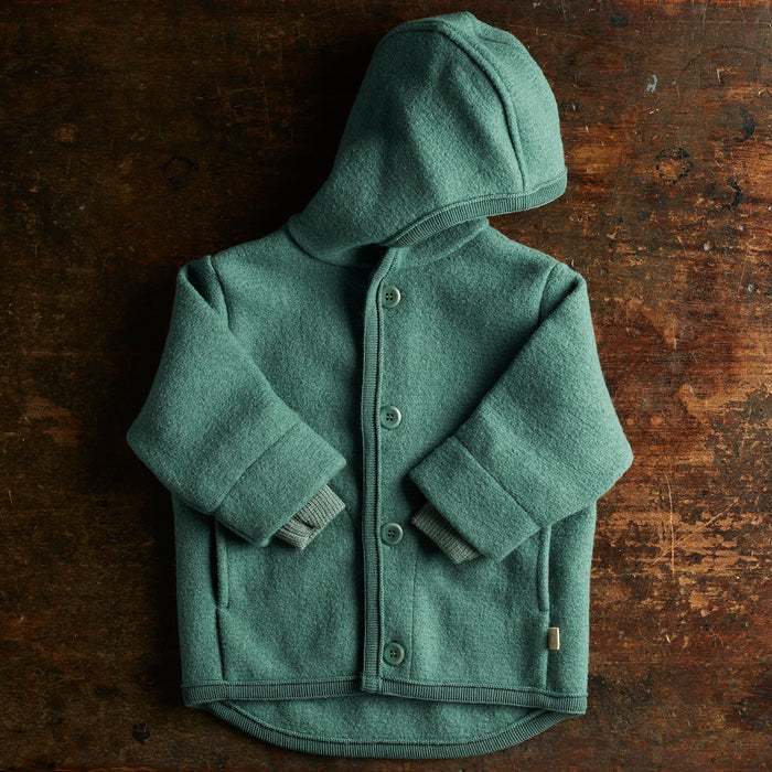 Baby & Kids Boiled Merino Wool Jacket - Eucalyptus