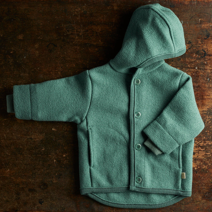 Baby & Kids Boiled Merino Wool Jacket - Eucalyptus