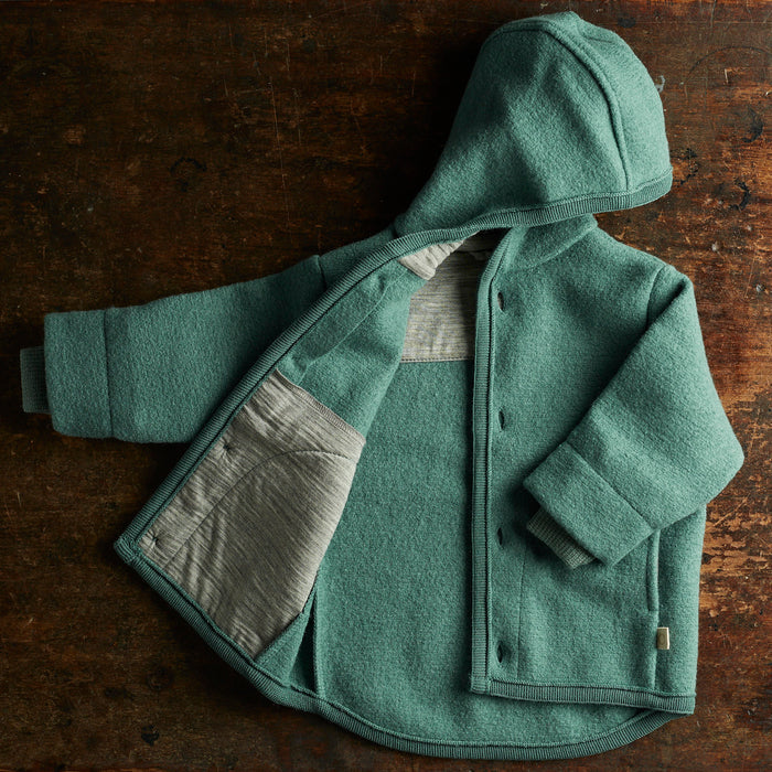 Baby & Kids Boiled Merino Wool Jacket - Eucalyptus