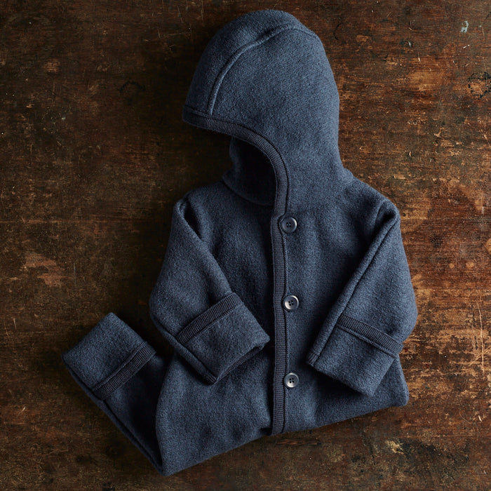 Baby & Kids Boiled Merino Wool Overall - Indigo