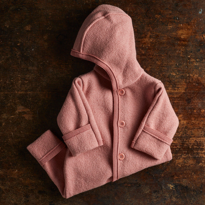 Baby & Kids Boiled Merino Wool Overall - Soft Pink
