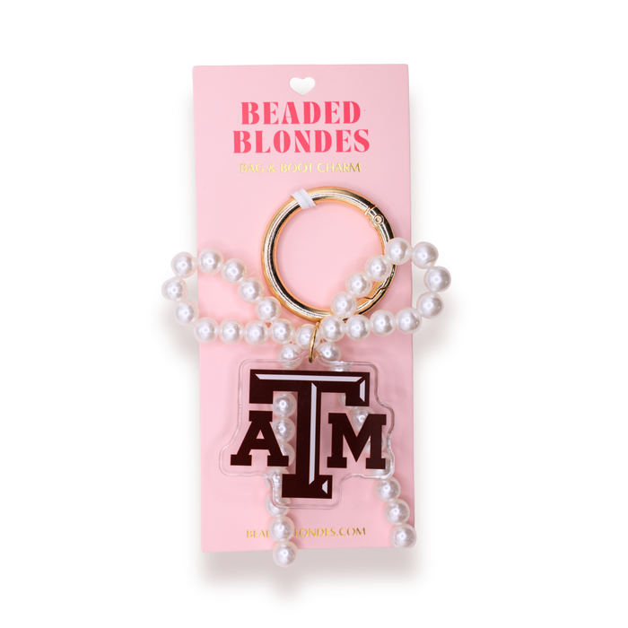 Bag & Boot Charm Texas A&M Pearl Bow