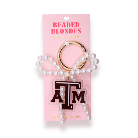 Bag & Boot Charm Texas A&M Pearl Bow