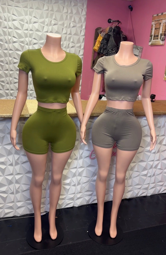 Basic Short Set ( Taupe )