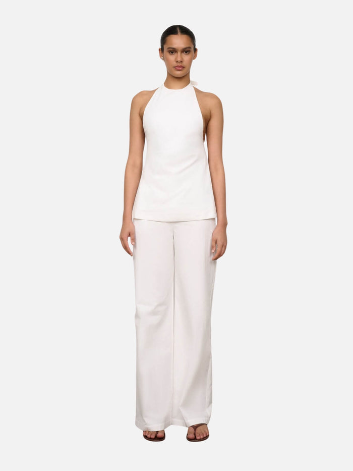 Bea Belted Pant - White
