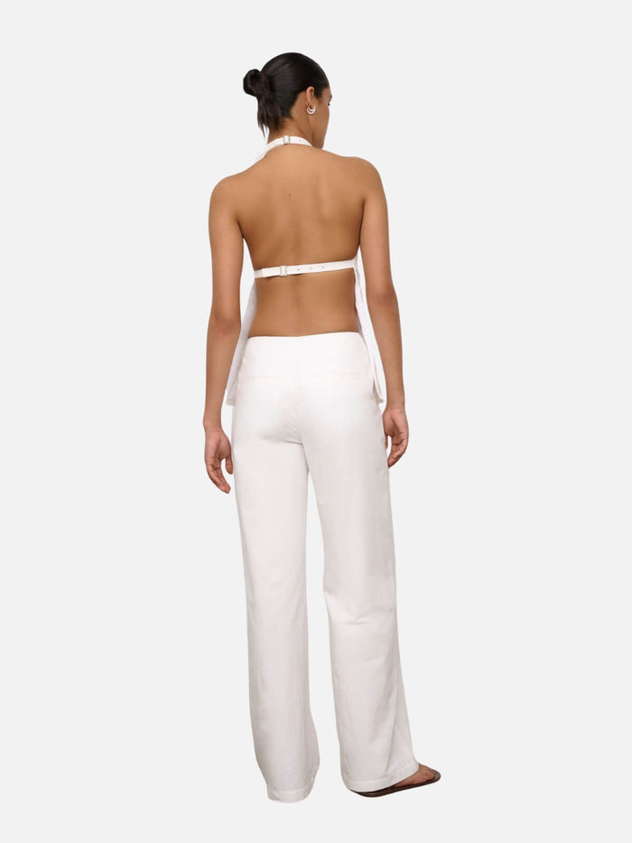 Bea Belted Pant - White