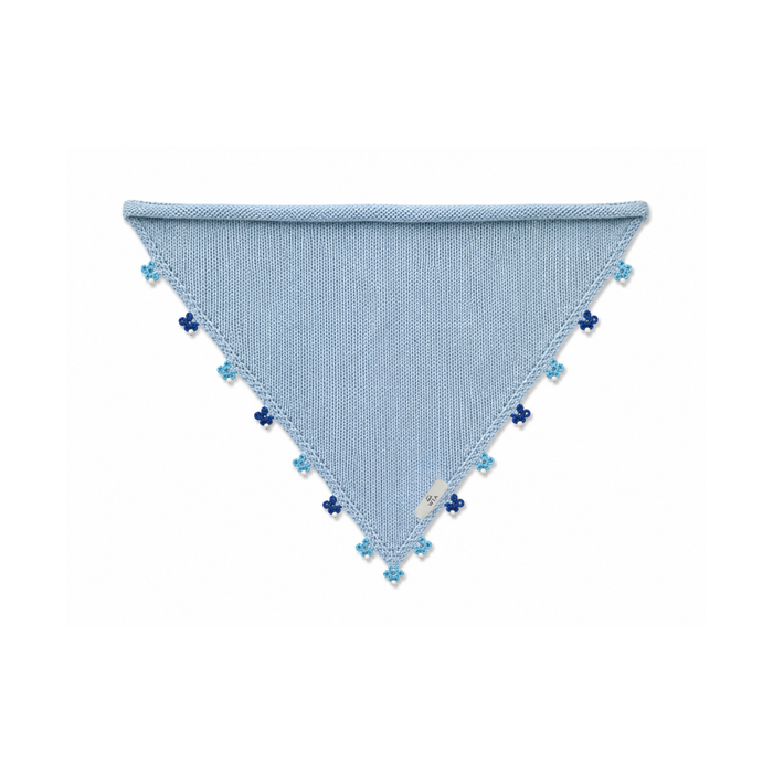 Bebek Mavisi Küçük İşlemeli Bandana