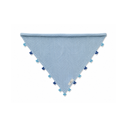 Bebek Mavisi Küçük İşlemeli Bandana