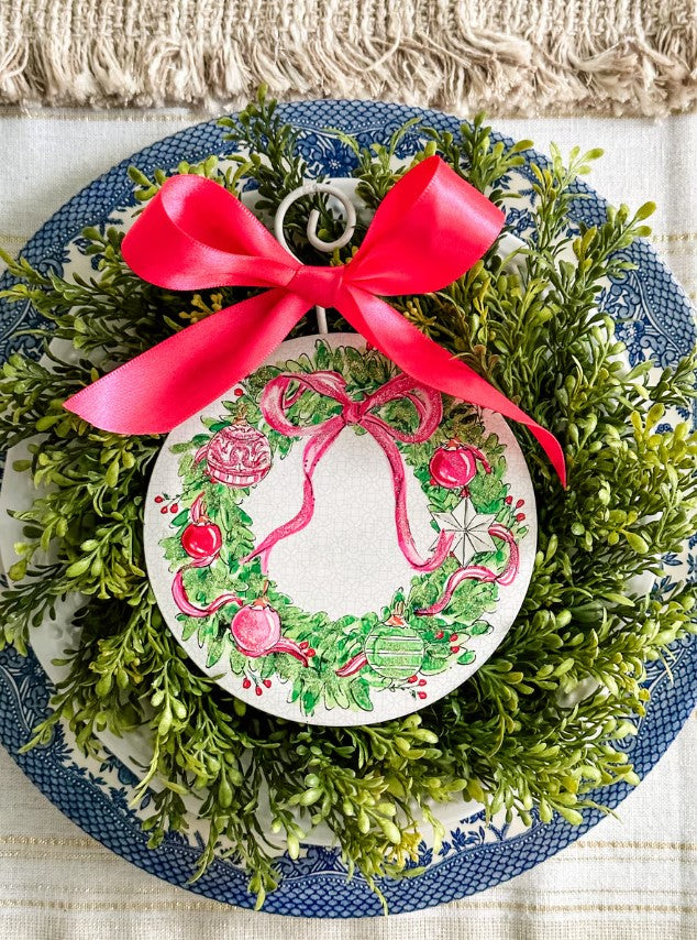 Beck’s Pink Wreath Ornament