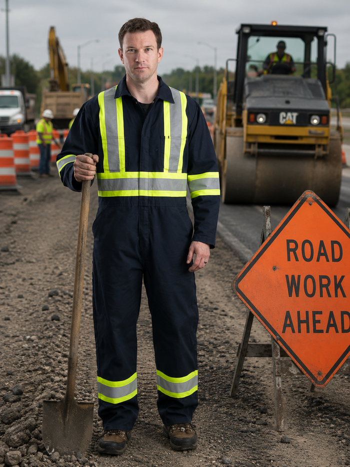 Berne Safety Striped Gasket Unlined Coveralls