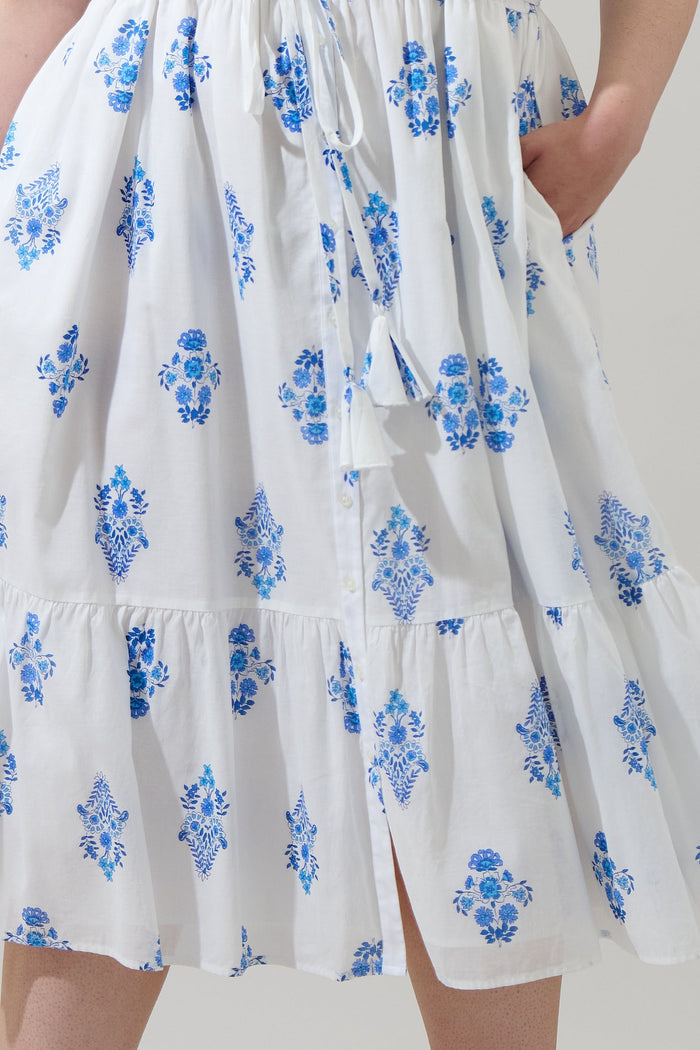 Beth Button Down Midi Dress Yila Floral Curve