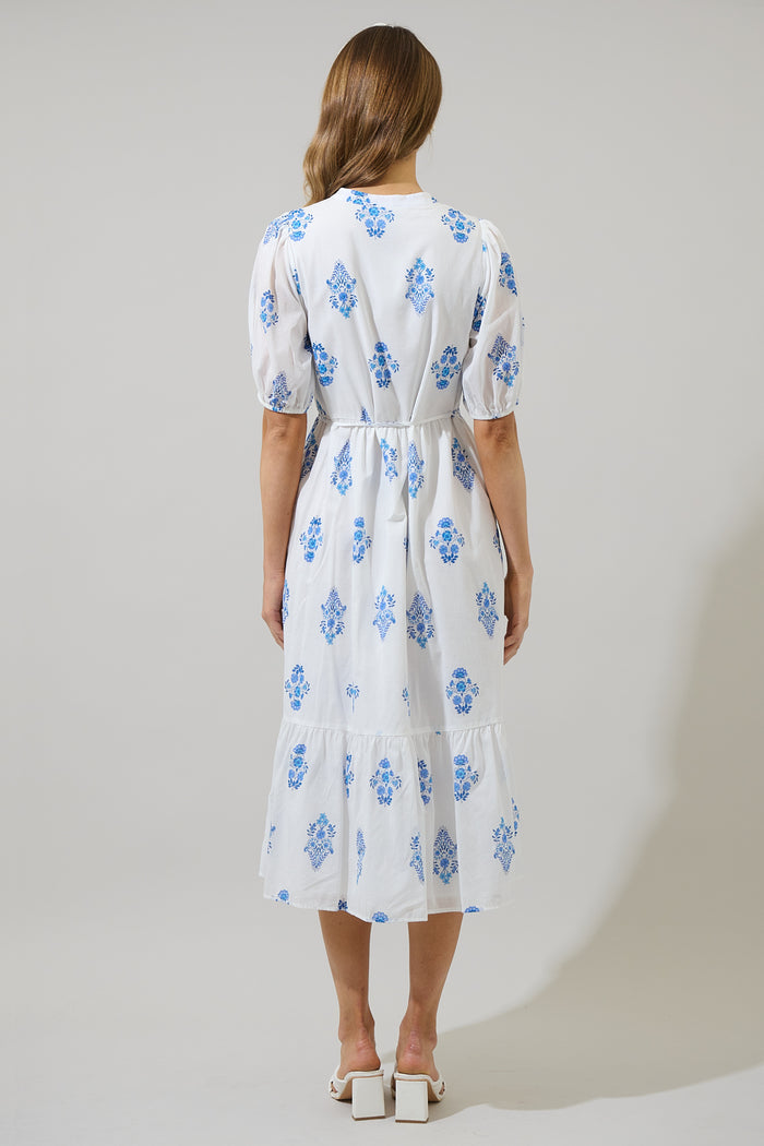 Beth Button Down Midi Dress Yila Floral