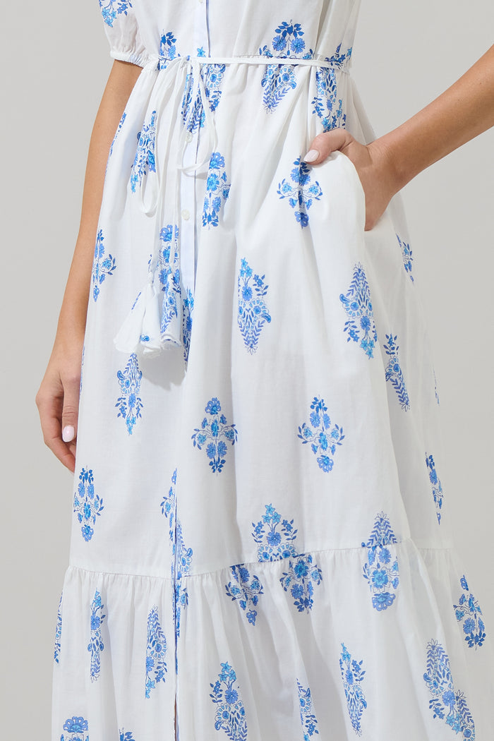 Beth Button Down Midi Dress Yila Floral
