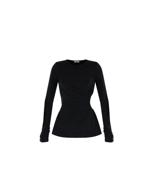 BETTINA CUT-OUT TOP BLACK