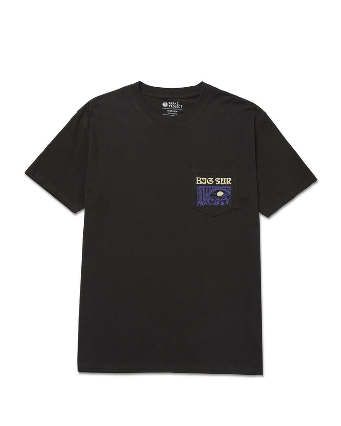 Shop Big Sur Bridges Puff Print Pocket Tee Inspired by Big Sur | vintage-black