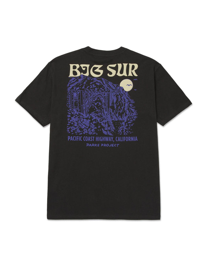 Shop Big Sur Bridges Puff Print Pocket Tee Inspired by Big Sur | vintage-black