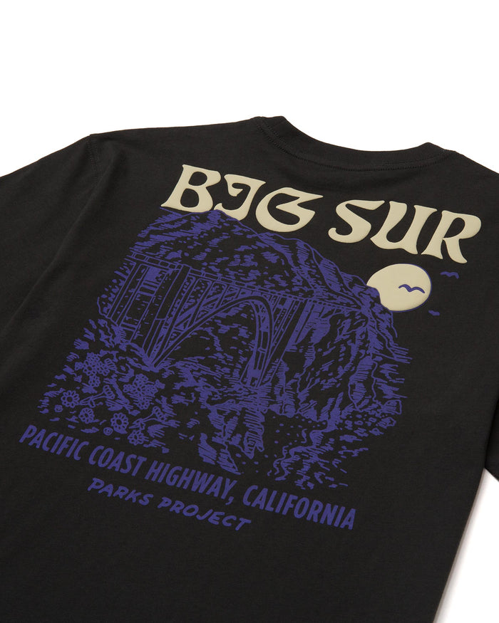 Shop Big Sur Bridges Puff Print Pocket Tee Inspired by Big Sur | vintage-black