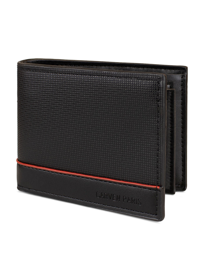 Billetera hombre Gino negra con monedero Carven Paris