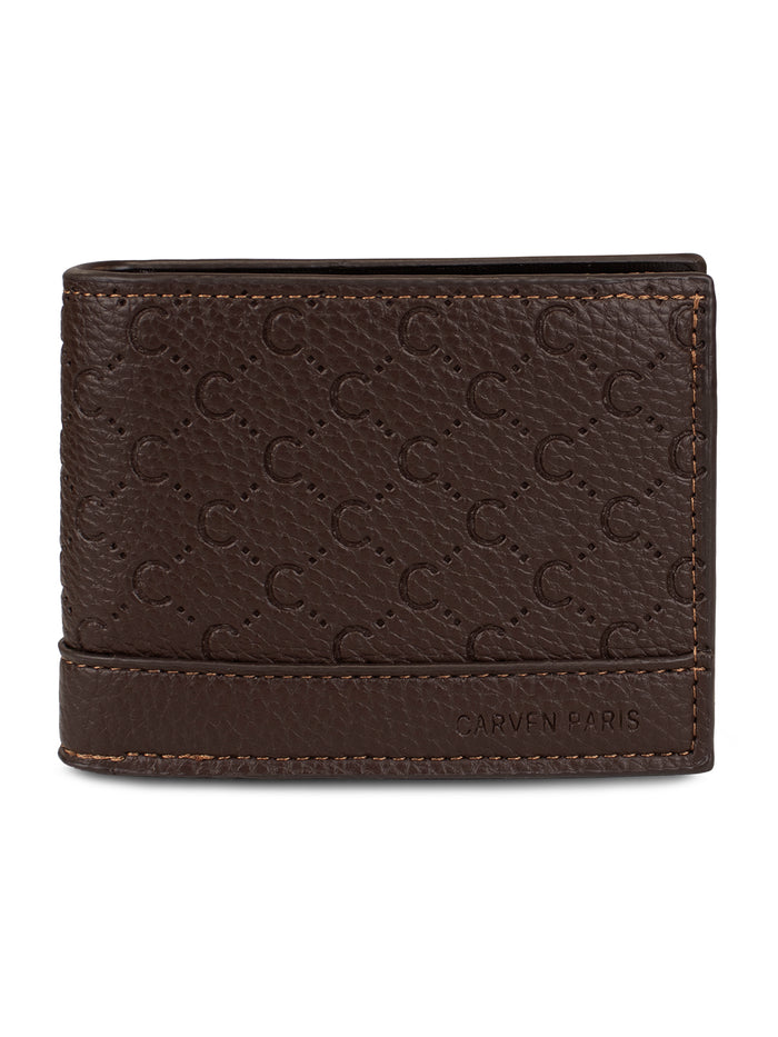 Billetera hombre Lucca café oscuro con monedero Carven Paris