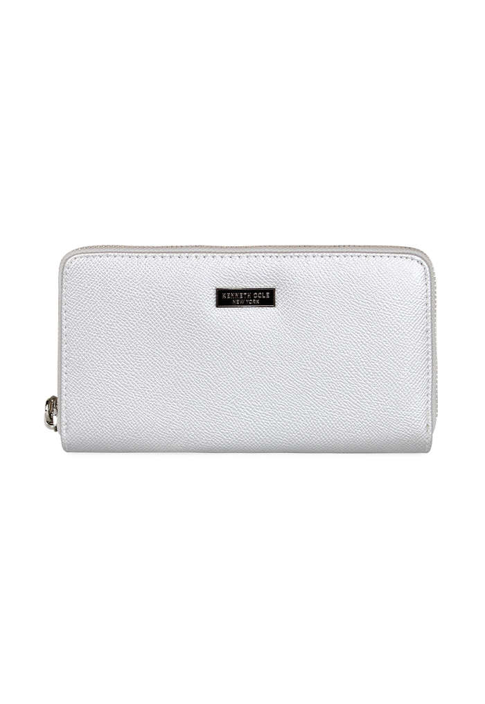 Billetera mujer Bessie plateada Kenneth Cole