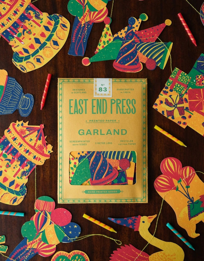Birthday Party Hand Printed Paper Garland No.83, East End Press