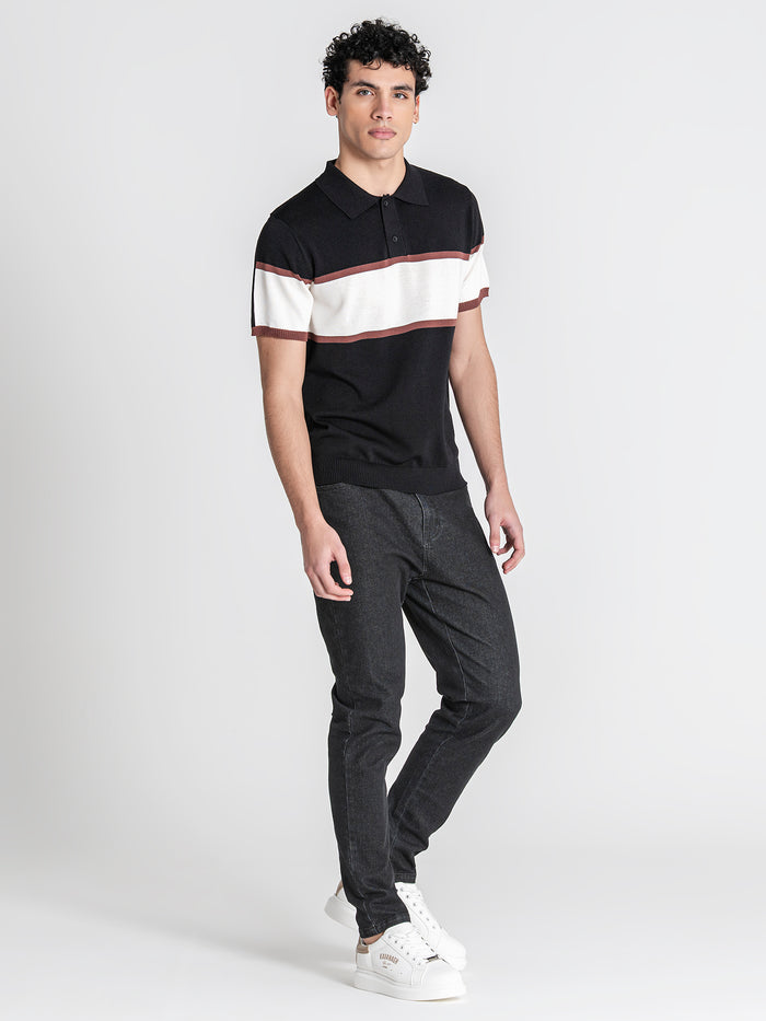 polos / Black Block Knit Polo