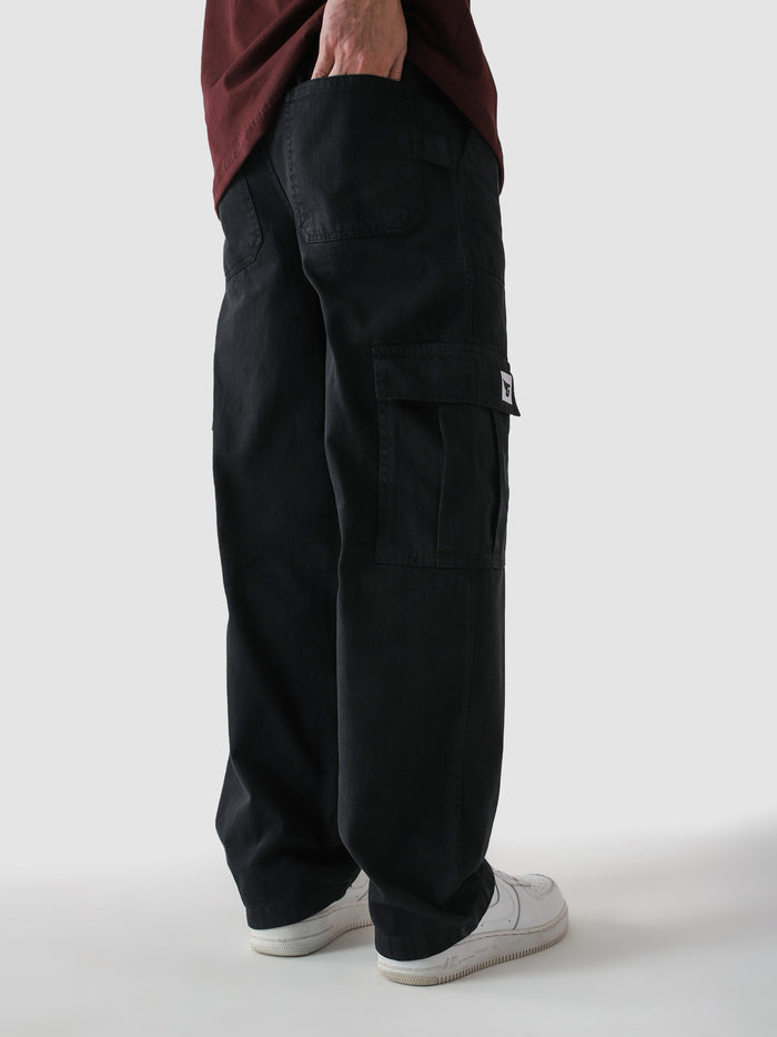 Black VII Cargo pants flat lay product shot streetwear – GROOVY Pakistan