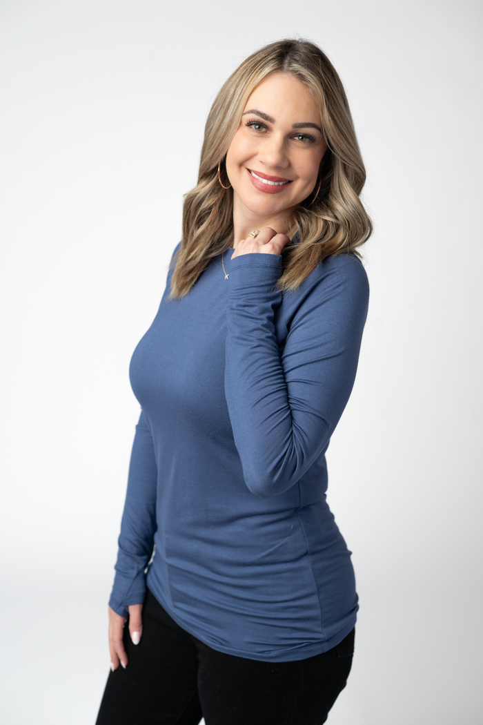 Blair Long Sleeve Top - Blue by Michelle Mae
