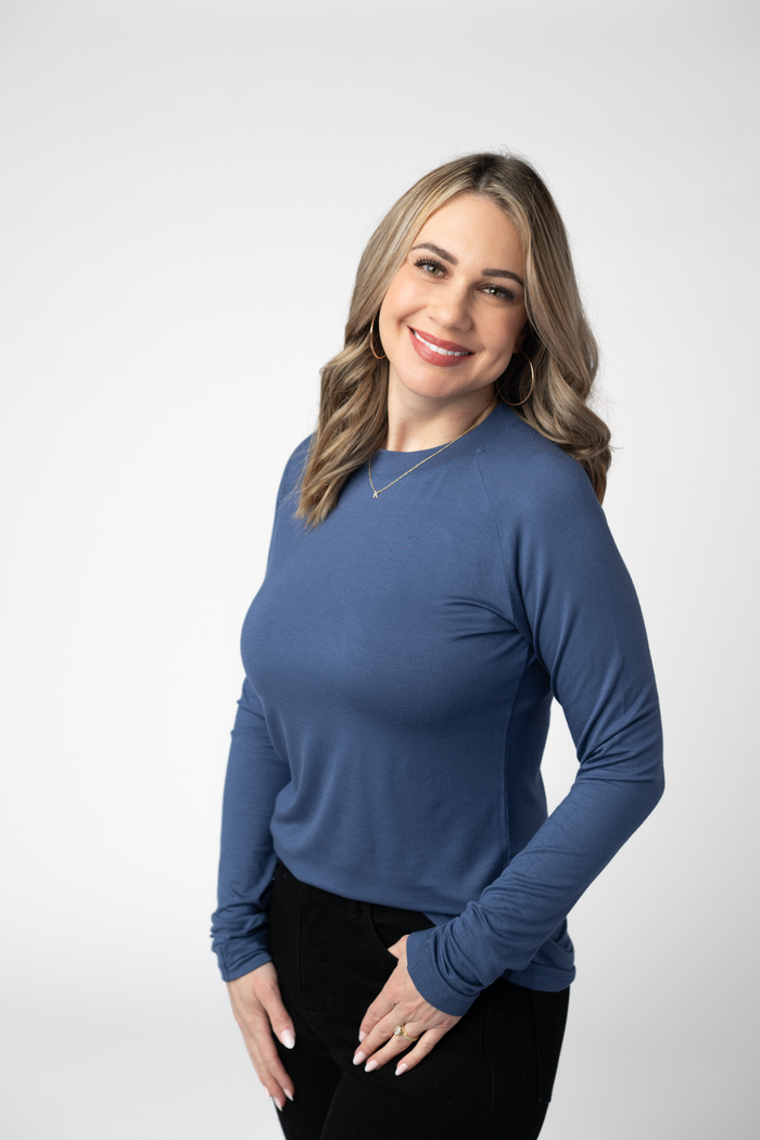 Blair Long Sleeve Top - Blue by Michelle Mae