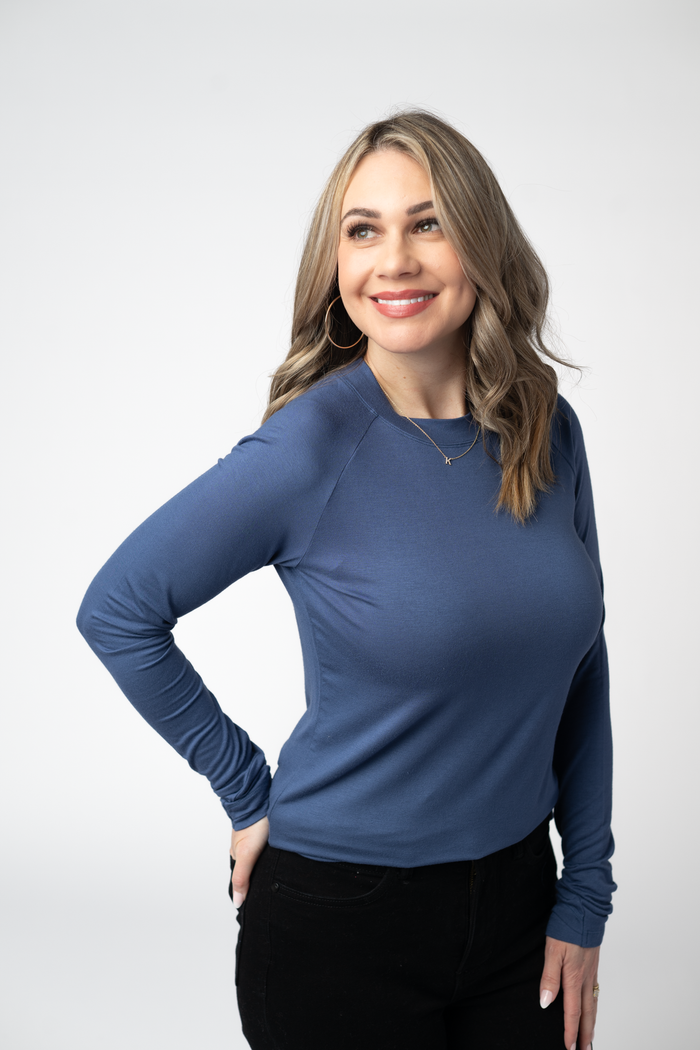 Blair Long Sleeve Top - Blue by Michelle Mae